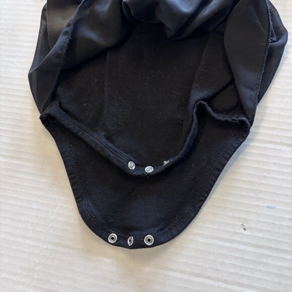 Stephan Baby Little Black Dress Size 3-6 months Snap Crotch Bow Embroidered - Picture 4 of 5